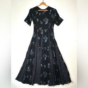 Starina Vintage Y2K Crinkle Mix Media Gusset Patchwork Dress Whimsigoth